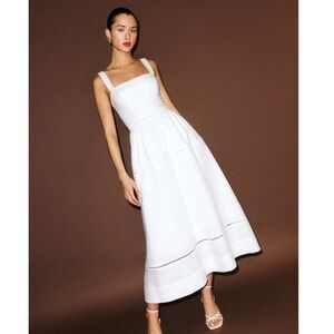 Reformation Everett Linen Midi Dress SIZE 10